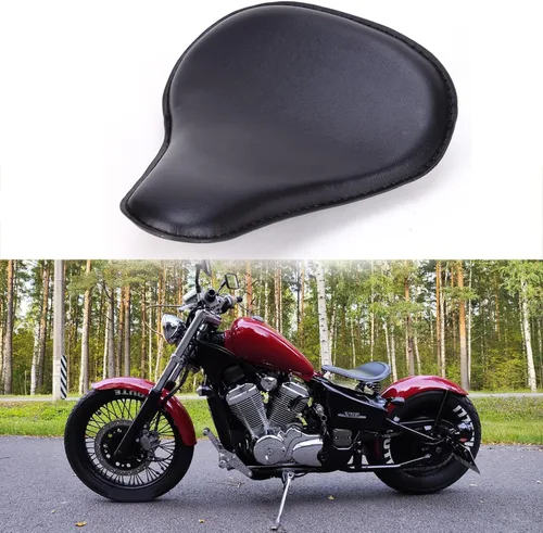 Vista 2 de Asiento individual con amortiguador en negro para motocicleta, compatible con Honda Rebel 250 300 500, reequipado Harley Sportster XL1200 883 Bobber