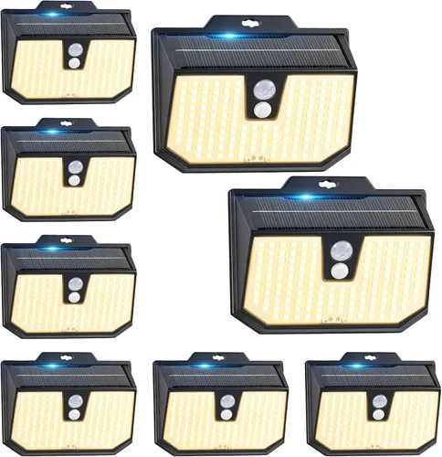 Vista 16 de Brightever Paquete de 2 luces solares con sensor de movimiento para exteriores, IP65, impermeables, con 3 modos de iluminación, luces solares