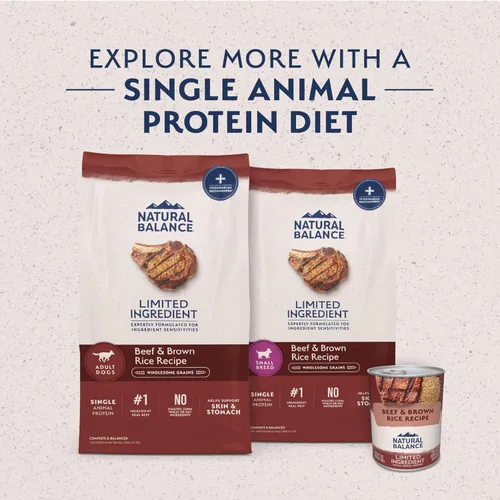 Vista 6 de Natural Balance Alimento seco para perros adultos de raza pequeña con ingredientes limitados, granos saludables, carne de res y arroz integral, 4