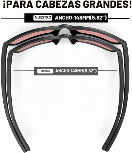 Vista 2 de MAXJULI Lentes de bloqueo de luz azul XL para hombres grandes, computadora/juegos/TV/teléfonos 8108 Negro/Fl-41 Rosa