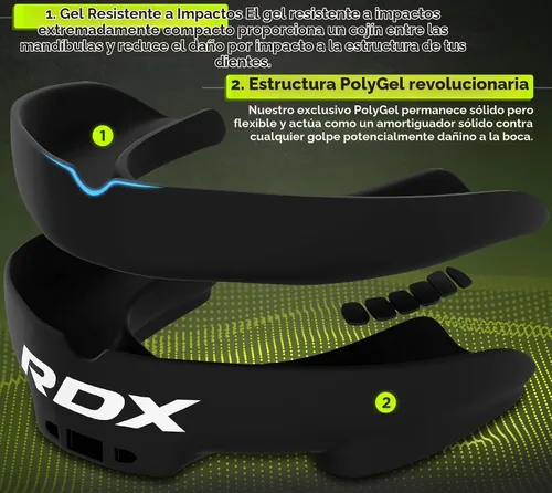 Vista 3 de RDX Protector Bucal para Boxeo MMA Kickboxing Muay Thai Judo Karate - Protector de Mandíbula con Funda de Almacenamiento para Adultos, Artes Negro