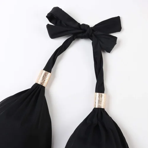 Vista 7 de RXRXCOCO - Traje de baño fruncido de una pieza, con cuello en V, para mujer, con control de abdomen y cuello halter