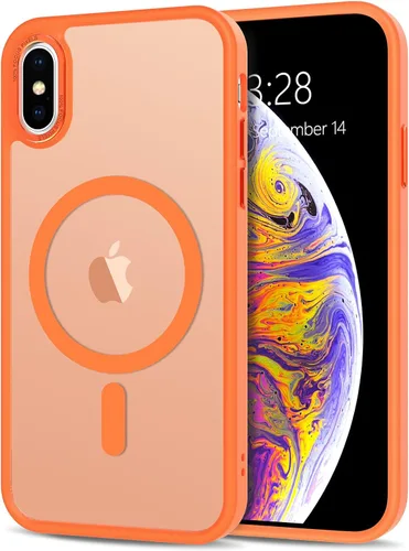 Vista 14 de Anuck - Funda magnética para iPhone 11 compatible con MagSafe, carcasa trasera mate translúcida dura, borde de TPU, delgada, resistente a impactos
