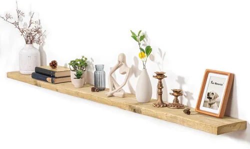 Vista 58 de Estantes flotantes para decoración de pared, estantes rústicos de madera recuperada de 24 x 8 pulgadas, estantes de montaje en pared resistentes