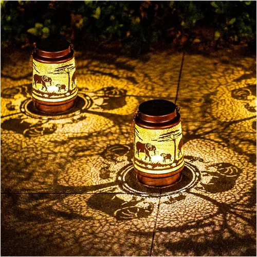 Vista 14 de Bigfoot - Faroles solares colgantes impermeables para exteriores, luces solares colgantes de pie grande, regalos para hombres y mujeres, faroles LED
