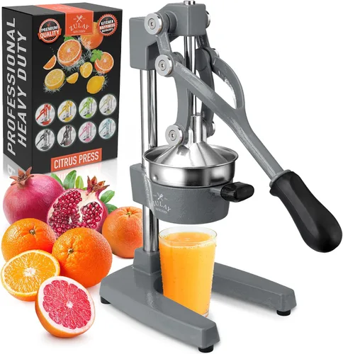 Vista 59 de Zulay Kitchen Exprimidor de hierro fundido, exprimidor de naranja resistente con coladores desmontables para una fácil limpieza, prensa de cítricos