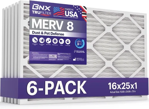 Vista 49 de BNX TruFilter - Filtro de aire MERV 8 de 10 x 10 x 1 pulgadas (paquete de 6) – Fabricado en Estados Unidos – Defensa contra polvo y mascotas