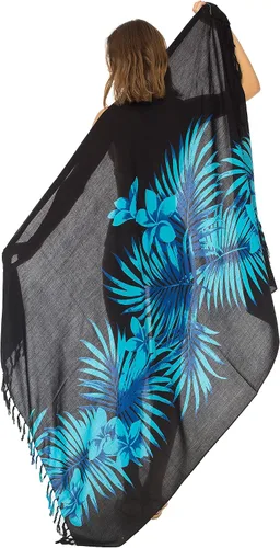Vista 5 de SHU-SHI Pareo de playa para mujer, pareo de palmera con clip de coco