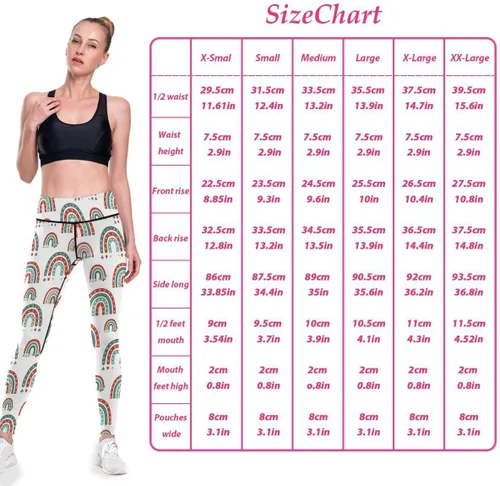 Vista 5 de JUNZAN Christmas Rainbow Yoga Leggings for Women Lightweight Comfy Pants for Sports Fitness XS