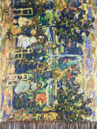 Vista 4 de VENVSBEE Reversible Scarf Soft Large Shawl Wrap Blanket Double Sided Art Print Warm Stoles Klimt Van Gogh Gifts Arte 01