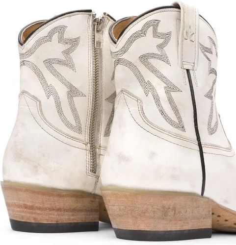 Vista 4 de Mezcalero Botines para Mujer con acabado vintage y costuras occidentales - Maye