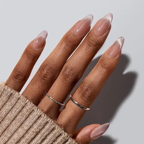 Vista 14 de BTArtbox - Uñas a presión, color crema de vainilla, cuadrado corto, melocotón degradado, 32 unidades 2+ Weeks Wear, Salon-Quality Natural Nails