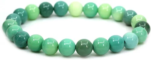 Vista 6 de Amandastone Pulsera elástica de cuentas redondas de 0.315 in con piedras preciosas naturales de 7 pulgadas
