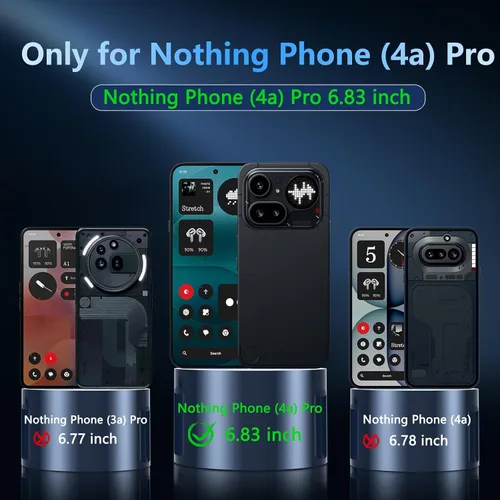 Vista 2 de OWKEY Funda magnética para Nothing Phone (4a) Pro con protector de pantalla, [no amarillento] protección de grado militar a prueba de golpes