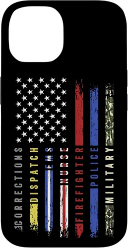Vista 4 de First Responder Hero Flag Nurse EMS Police Fire Brigade - Carcasa militar para iPhone 17