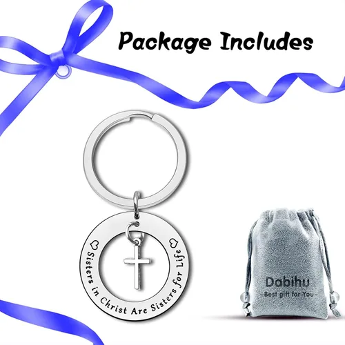 Vista 6 de Dabihu Joyería cristiana, llavero para hermana cristiana, regalos religiosos para mujeres y niñas, hermanas religiosas, joyería de versículo bíblico