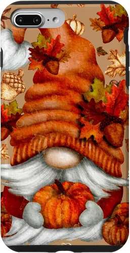Vista 12 de Brown Fall Themed Gnome Pumpkin Cute Pattern Autumn Leaves Case for iPhone 16