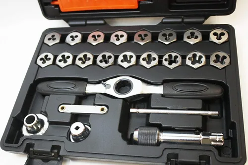 Vista 3 de Precisión 39 Pc Tap Die Set Tornillo Extractor Extractor Kit W/Ratchet Herramientas manuales,Jikkolumlukka