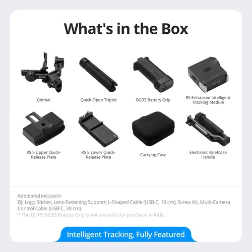 Vista 9 de DJI RS 5 Combo, estabilizador cardán para cámara, Canon/Sony/Nikon/Fujifilm