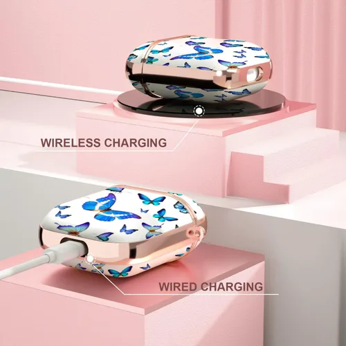 Vista 4 de Maxjoy Funda para AirPods, bonita funda protectora rígida para AirPod 2 Gen para mujeres y hombres con llavero para AirPods de 2ª generación de 1ª