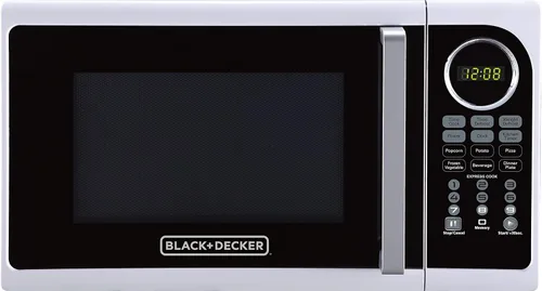 Vista 9 de BLACK+DECKER Horno de microondas compacto de encimera de 700 vatios de 0.7 pies cúbicos con iluminación LED, bloqueo para niños Negro