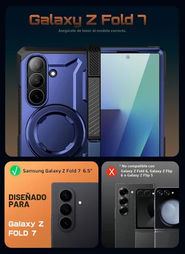 Vista 2 de SUPCASE Funda para Samsung Galaxy Z Fold 7 con Soporte (UB Grip), [Compatible con MagSafe] [Protector de Pantalla de Vidrio Templado Integrado]