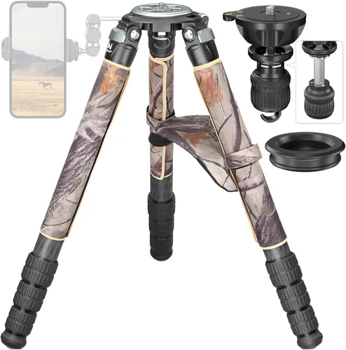 Vista 12 de Trípode horizontal de fibra de carbono WEYLLAN LX9 Trípode resistente para cámara, trípode de cámara profesional superior con brazo de extensión