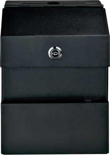 Vista 2 de Mail Boss Caja de sugerencias de acero con cierre para llaves, color negro