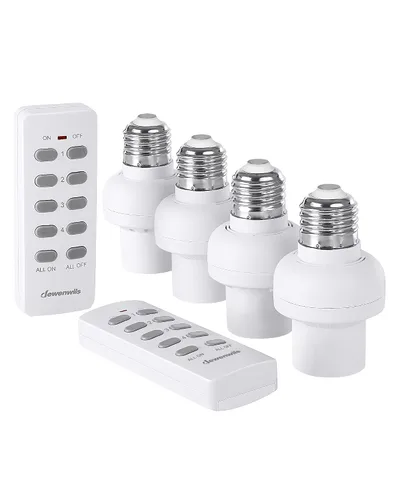 Vista 9 de DEWENWILS Enchufe de bombilla de control remoto, kit de interruptor de enchufe de bombillas inalámbricas con controlador, base E26/E27 para lámpara