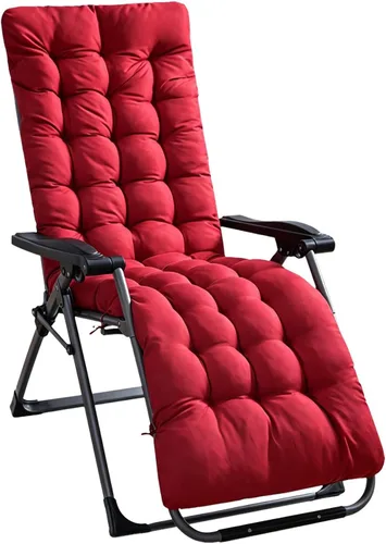 Vista 17 de Moclever Zero Gravity - Cojín para silla de 67 x 22 x 3 pulgadas, almohadilla reclinable acolchada gruesa con 6 lazos seguros, cojín de apoyo suave
