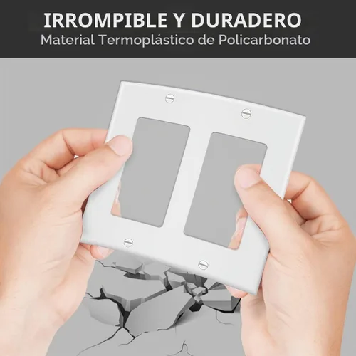 Vista 2 de Placa de pared con salida de interruptor de 2 segmentos, placa frontal eléctrica doble para interruptores de luz, interruptor inteligente