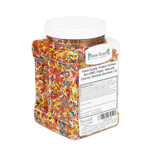 Vista 2 de Oasis Supply Gránulos 100% de colores naturales, libres de alérgenos, veganos, vibrantes, kosher (1 libra, arcoíris)
