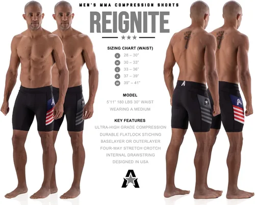 Vista 6 de Anthem Athletics Reignite Vale Tudo Shorts Men MMA Compression Shorts, BJJ, Jiu Jitsu, No Gi, Grappling