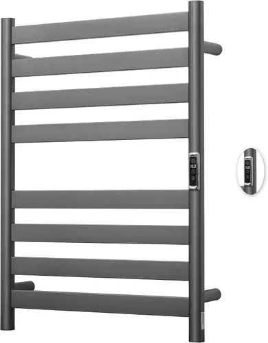 Vista 9 de Toalleros térmicos para baño, calentadores eléctricos de toallas para montar en la pared con temporizador y control de temperatura, calentador