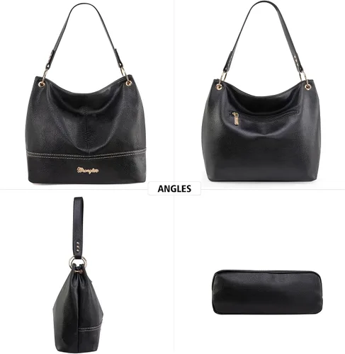 Vista 87 de Wrangler Hobo - Bolsas para mujer de cuero vegano con asa superior, bolsos de hombro y bolsos