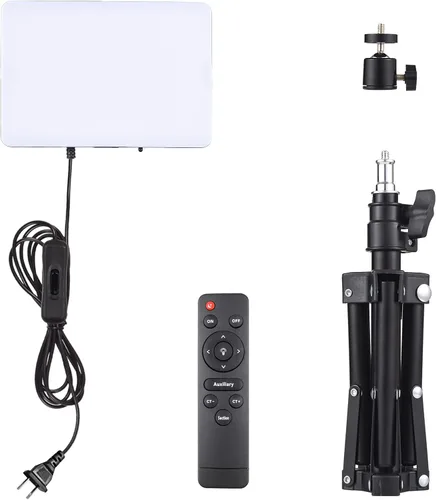 Vista 8 de Andoer Kit de luz de video LED de 45 W, panel de luz de relleno de fotografía de 2800 K-6500 K, brillo ajustable Ra96+ con soporte de luz