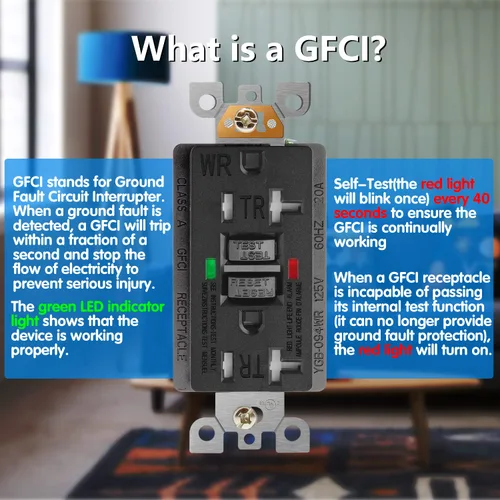 Vista 4 de POWAWINI GFCI - Toma de corriente GFCI de 20 amperios, resistente a la intemperie