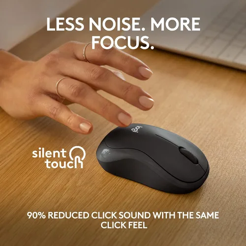 Vista 3 de Logitech M240 - Ratón Bluetooth silencioso, inalámbrico, compacto, portátil, seguimiento suave, batería de 18 meses, para Windows, macOS, ChromeOS