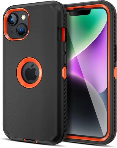 Vista 15 de Jiunai Funda para iPhone 14 Plus a Prueba de Golpes Antipolvo Protección de Servicio Pesado Protectora Antiarañazos de Doble Capa Resistente Rugosa