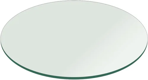 Vista 101 de Fab Glass - Mesa redonda de cristal de 48 in, grosor de 3/4 in, cristal pulido plano templado, Vidrio, Transparente