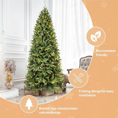 Vista 7 de 7.5ft PE PVC Artificial Christmas Tree and Metal Stand