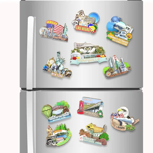 Vista 4 de USA Huntsville - Imán para nevera con imán de madera 3D, monumentos de viaje, coleccionables, decoración hecha a mano 2