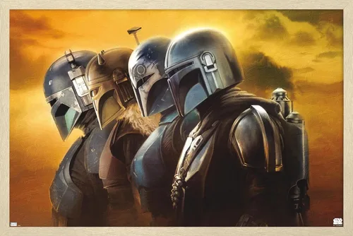 Vista 7 de Trends International Star Wars: The Mandalorian Season 3 - Póster de pared de cascos, 22.37 x 34.00 pulgadas, versión enmarcada en blanco