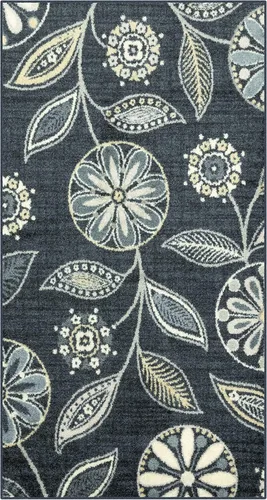 Vista 57 de Maples Rugs Reggie - Alfombra bohemia con estampado floral, 1 pies 8 Gris oscuro