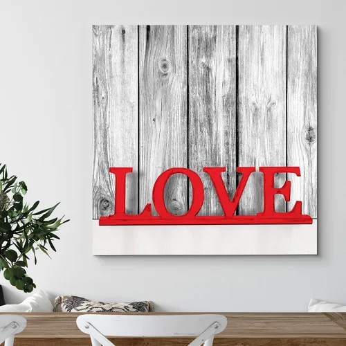 Vista 3 de Lienzo de paisaje hermoso para decorar la pared, arte moderno, para el hogar Amor al rojo vivo