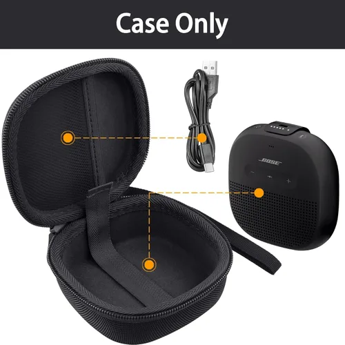 Vista 2 de Estuche duro para Altavoz inalámbrico portátil Bose SoundLink Micro Altavoz Bluetooth, negro