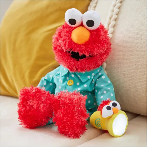 Vista 7 de GUND Sesame Street - Peluche oficial de Elmo Muppet Bedtime, juguete de peluche prémium que brilla en la oscuridad para edades de 1 año en adelante
