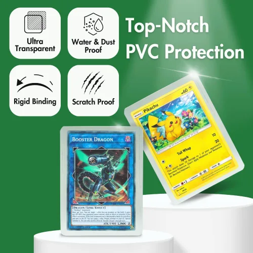 Vista 2 de Cargadores superiores para tarjetas, protectores de tarjetas de 3 x 4 pulgadas para comercio colectivo, portatarjetas protectoras deportivas