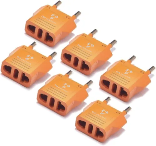 Vista 10 de Adaptador de corriente de viaje de Estados Unidos a Chile para conectar enchufes eléctricos de América del Norte a tomacorrientes chilenos