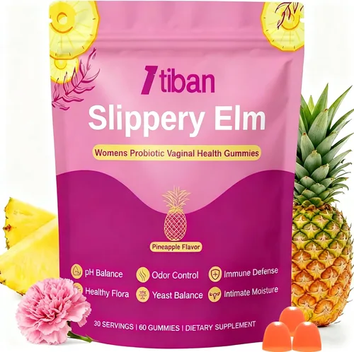 Vista 9 de Gomitas de probióticos vaginales femeninos, apoyan el equilibrio del pH y la salud digestiva, olmo resbaladizo para mujeres, sin suagr, veagn, sabor